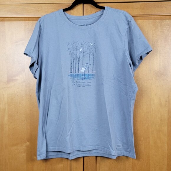 Life Is Good Crew Neck Short Sleeve Tee The Earth Has Music For Those Who Listen - Picture 3 of 7